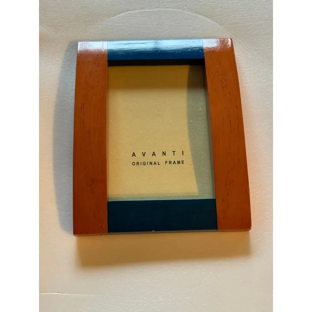 Avanti Original · Wood Picture Frame · Color Block · Blue & Brown · 4x6